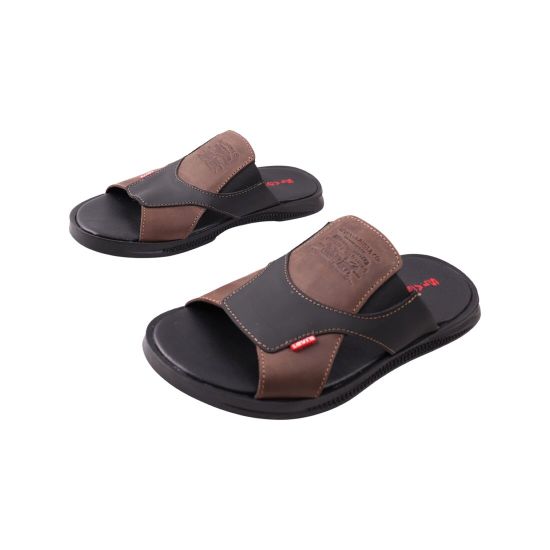 Шльопанці чоловічі Maxus shoes коричневі натуральна шкіра 129-23LSHC