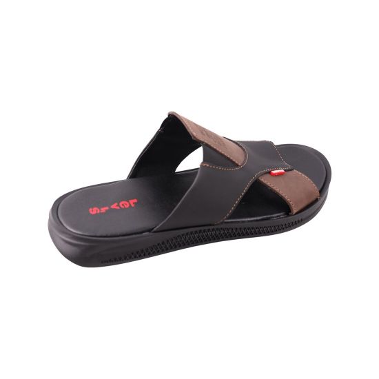 Шльопанці чоловічі Maxus shoes коричневі натуральна шкіра 129-23LSHC