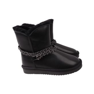 Уги жіночі UGG чорні натуральна шкіра