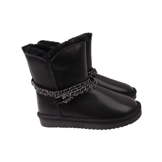 Уги жіночі UGG чорні натуральна шкіра 283-22ZU