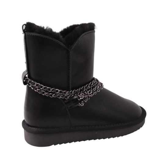 Уги жіночі UGG чорні натуральна шкіра 283-22ZU