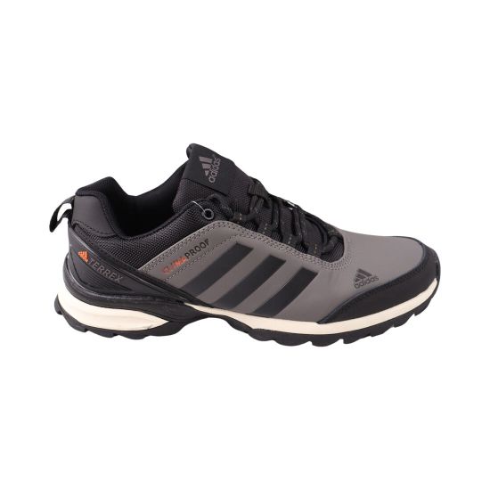 Кросівки чоловічі Adidas сірі натуральна шкіра 110-23DK
