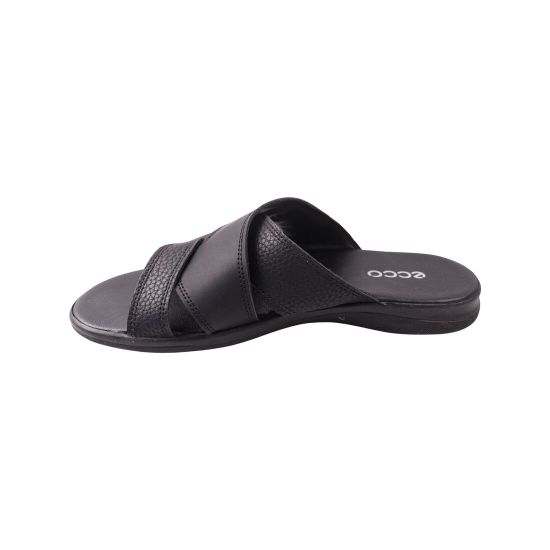 Шльопанці чоловічі Maxus shoes чорні натуральна шкіра 134-23LSHC