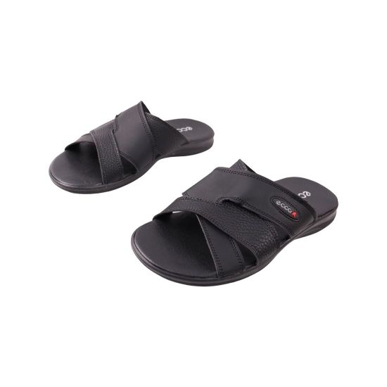 Шльопанці чоловічі Maxus shoes чорні натуральна шкіра 134-23LSHC