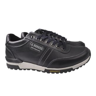 Кросівки чоловічі з натуральної шкіри, на низькому ходу, на шнурівці, сині, Konors