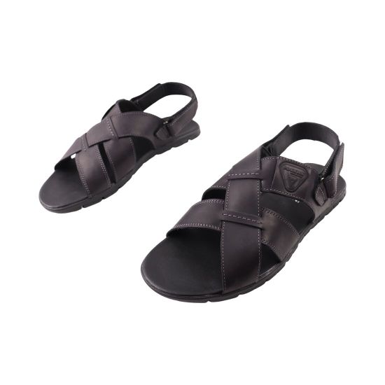 Сандалі чоловічі Maxus shoes чорні натуральна шкіра 144-24LBC