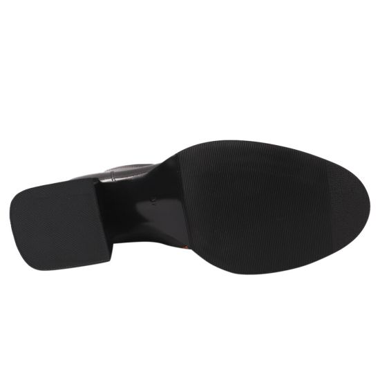 Черевики жіночі з натуральної лакової шкіри, на низькому ходу, на замку, колір чорний, Vidorcci 17-21DH