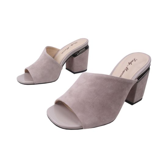 Шлопанці на каблуці жіночі Lady Marcia Натуральна замша, колір сірий 194-20LSH