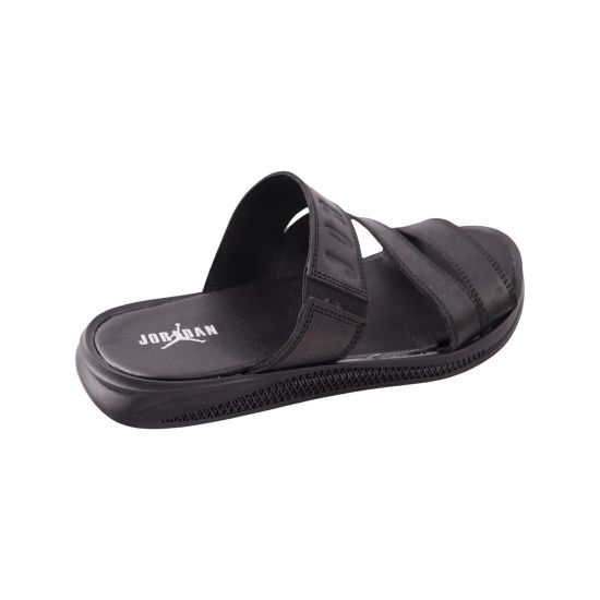 Шльопанці чоловічі Maxus shoes чорні натуральна шкіра 133-23LSHC