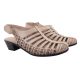 Босоніжки на низькому ходу жіночі Bem Shoes натуральна шкіра, колір бежевий 1-9LBCP