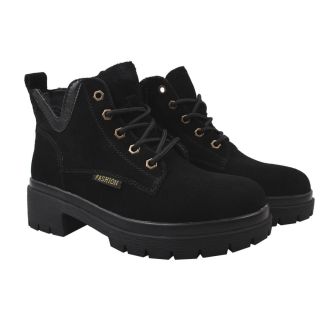 Черевики на платформі жіночі Li Fexpert Натуральна замша, колір чорний