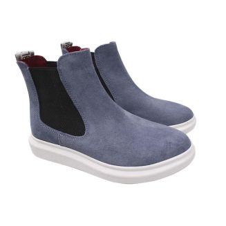 Черевики на низькому ходу жіночі Maxus Shoes Натуральна замша, колір блакитний
