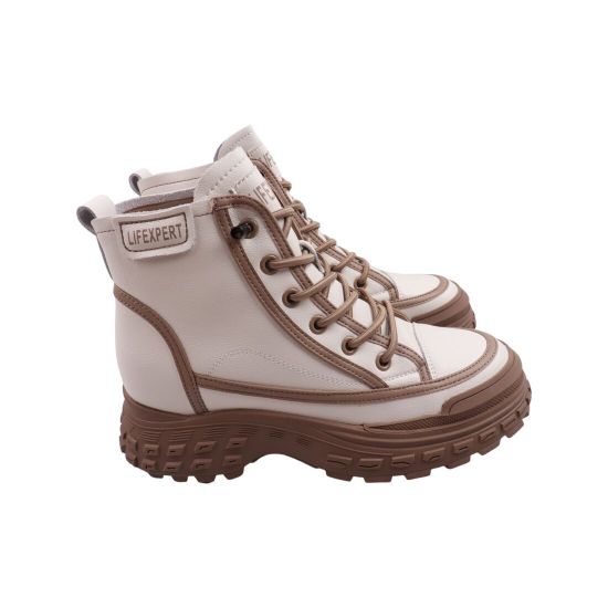 Черевики жіночі Li Fexpert молочні натуральна шкіра 1196-23DHS