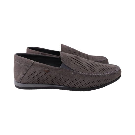 Мокасины мужские Maxus shoes серые натуральный нубук 156-25LTM