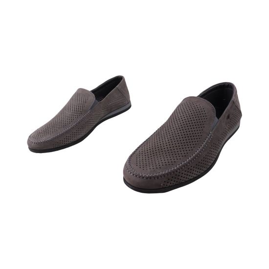 Мокасины мужские Maxus shoes серые натуральный нубук 156-25LTM