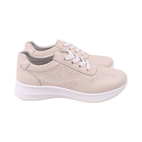 Кросівки жіночі Lola Andy бежеві натуральна шкіра 102-25LKP