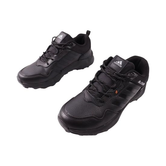 Кросівки чоловічі Adidas чорні натуральна шкіра 130-24DK