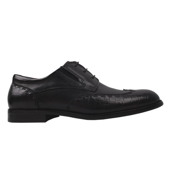 Туфлі класика чоловічі натуральна шкіра, колір чорний 745-20DT