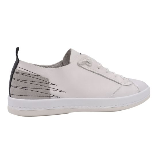Кеди чоловічі з натуральної шкіри, на низькому ходу, на шнурівці, білі, Cosottinni 296-20/21DTS