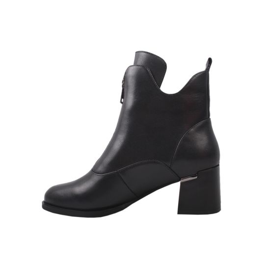 Черевики жіночі з натуральної шкіри, на великому каблуці, чорний, Wit Mooni 37-9DH