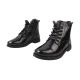 Черевики жіночі з натуральної лакової шкіри, на низькому ходу, на шнурівці, чорні, Phany 197-21ZHC