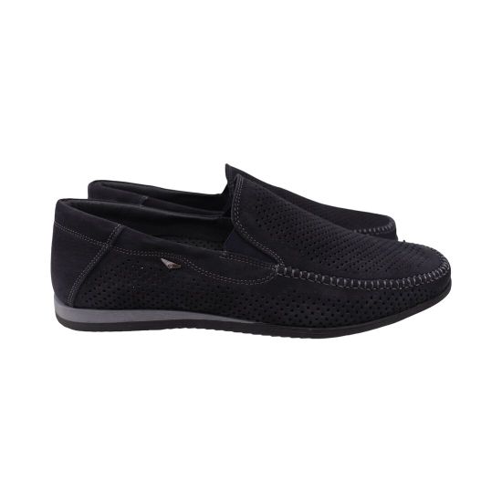 Мокасины мужские Maxus shoes синие натуральный нубук 153-25LTMP