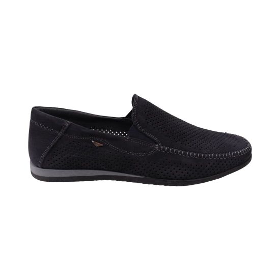 Мокасины мужские Maxus shoes синие натуральный нубук 153-25LTMP