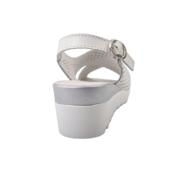 Босоніжки на низькому ходу жіночі Li Fexpert натуральна шкіра, колір білий 402-9LBC