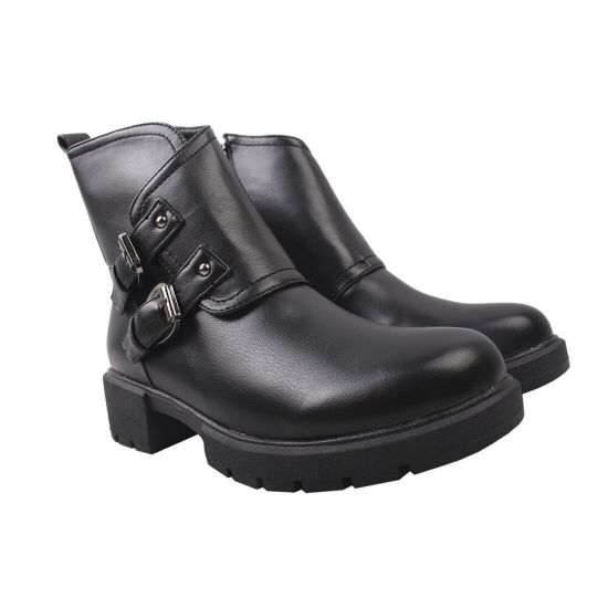 Черевики жіночі з еко шкіри, на платформі, високі, чорні, Gelsomino 156-9ZHC