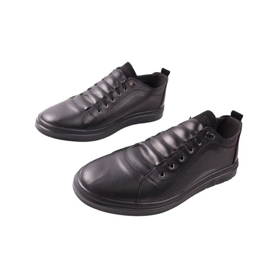Кеди чоловічі Maxus shoes чорні натуральная кожа 119-23DTC