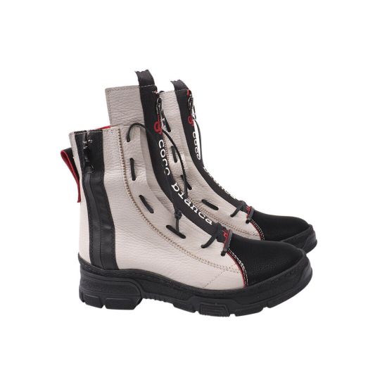 Черевики жіночі з натуральної шкіри, на низькому ходу, високі, бежеві, Туреччина Molly Bessa 244-20DHC