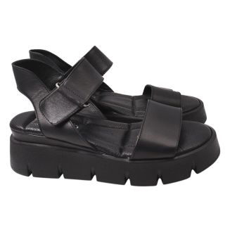 Босоніжки жіночі з натуральної шкіри, на низькому ходу, з відкритою п'ятою, колір чорний, Euromoda