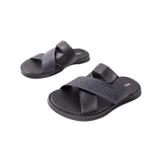 Шльопанці чоловічі Maxus shoes чорні натуральна шкіра 122-23LSHC