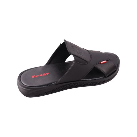 Шльопанці чоловічі Maxus shoes чорні натуральна шкіра 130-23LSHC