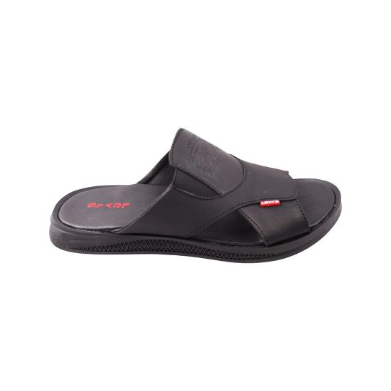 Шльопанці чоловічі Maxus shoes чорні натуральна шкіра 130-23LSHC