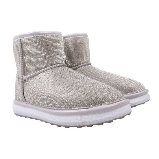 Уггі жіночі з лакової натуральної шкіри, срібло, UGG 247-9ZU
