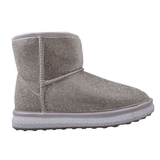 Уггі жіночі з лакової натуральної шкіри, срібло, UGG 247-9ZU
