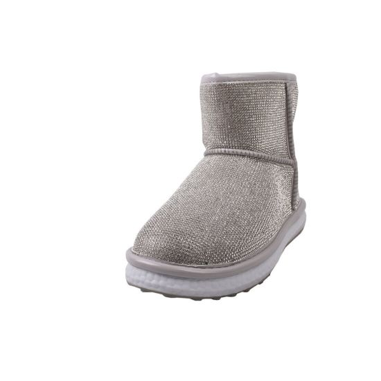Уггі жіночі з лакової натуральної шкіри, срібло, UGG 247-9ZU
