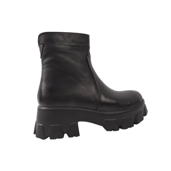 Черевики жіночі з натуральної шкіри, на шнурівці, на платформі, чорні, Туреччина Guero 383-21ZHC