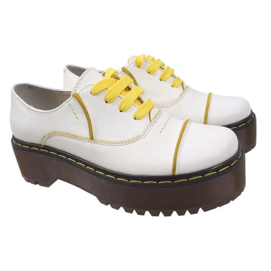 Туфлі на платформі жіночі Maxus Shoes натуральна шкіра, колір білий 45-20DTC