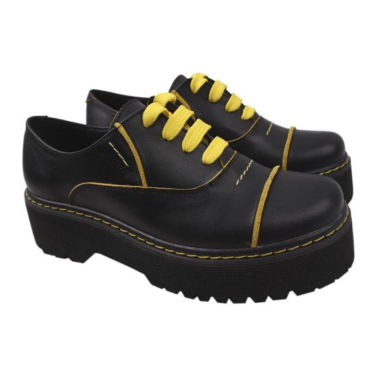 Туфлі на платформі жіночі Maxus Shoes натуральна шкіра, колір чорний 46-20DTC
