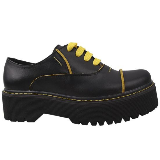 Туфлі на платформі жіночі Maxus Shoes натуральна шкіра, колір чорний 46-20DTC