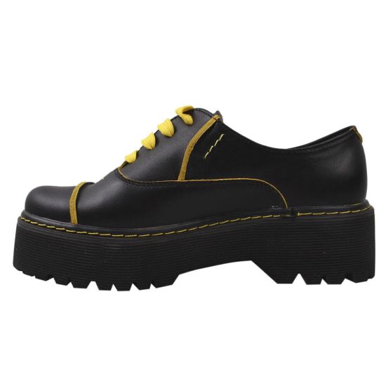 Туфлі на платформі жіночі Maxus Shoes натуральна шкіра, колір чорний 46-20DTC