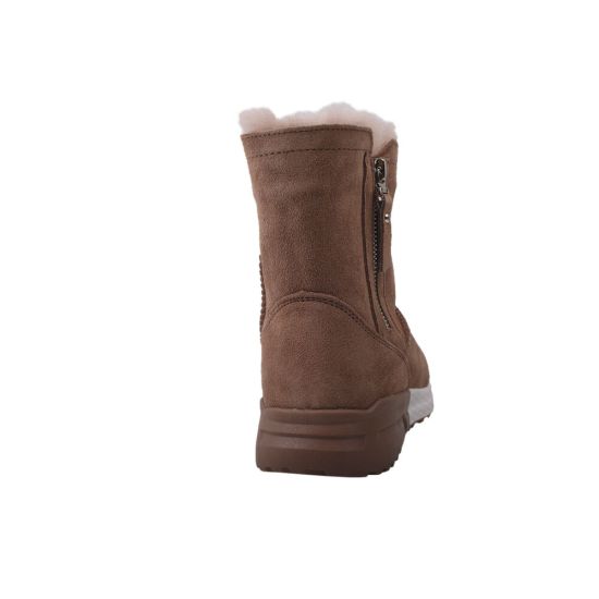 Уггі жіночі з натуральної замші, на платформі, бежеві, UGG 245-9ZU