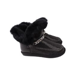 Уги жіночі UGG чорні натуральна шкіра