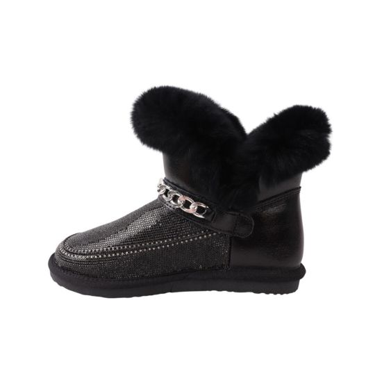 Уги жіночі UGG чорні натуральна шкіра 285-22ZU