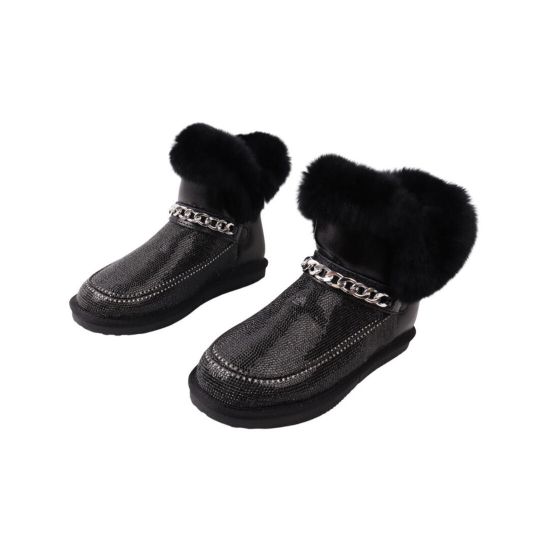 Уги жіночі UGG чорні натуральна шкіра 285-22ZU