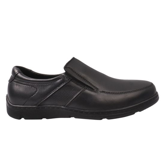 Туфли мужские из натуральной кожи, на низком ходу, черные, Украина Konors 540-21/25DTC