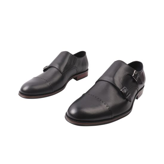 Туфли мужские из натуральной кожи, на низком ходу, цвет черный, Arees 95-21DT