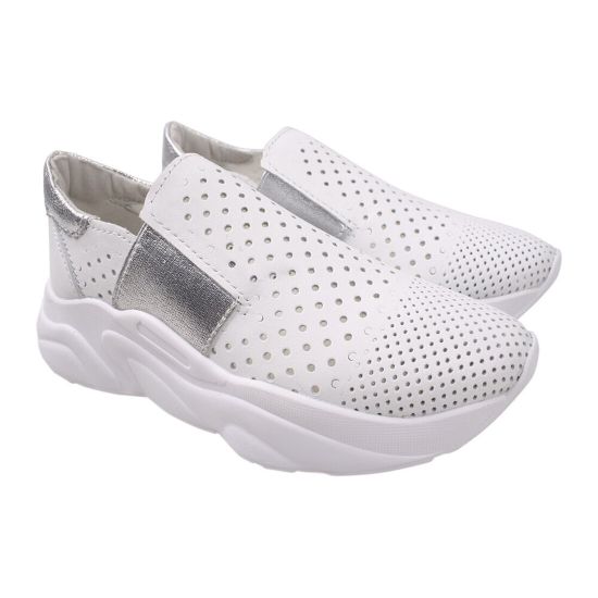 Кеди жіночі Maxus Shoes натуральна шкіра, колір білий 54-20LTCP